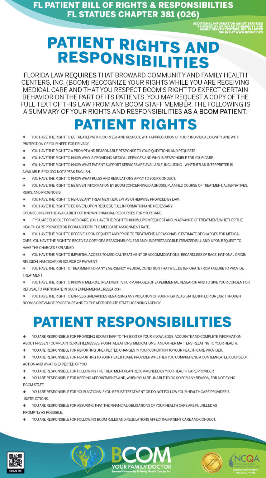 Patient Rights & Responsibilities - BCOM Health